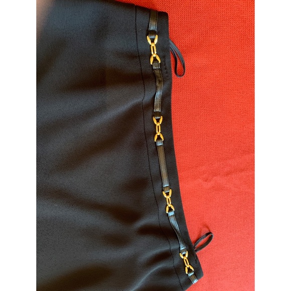 Black dressy midi skirt with gold belt detail, 12 - Picture 7 of 13
